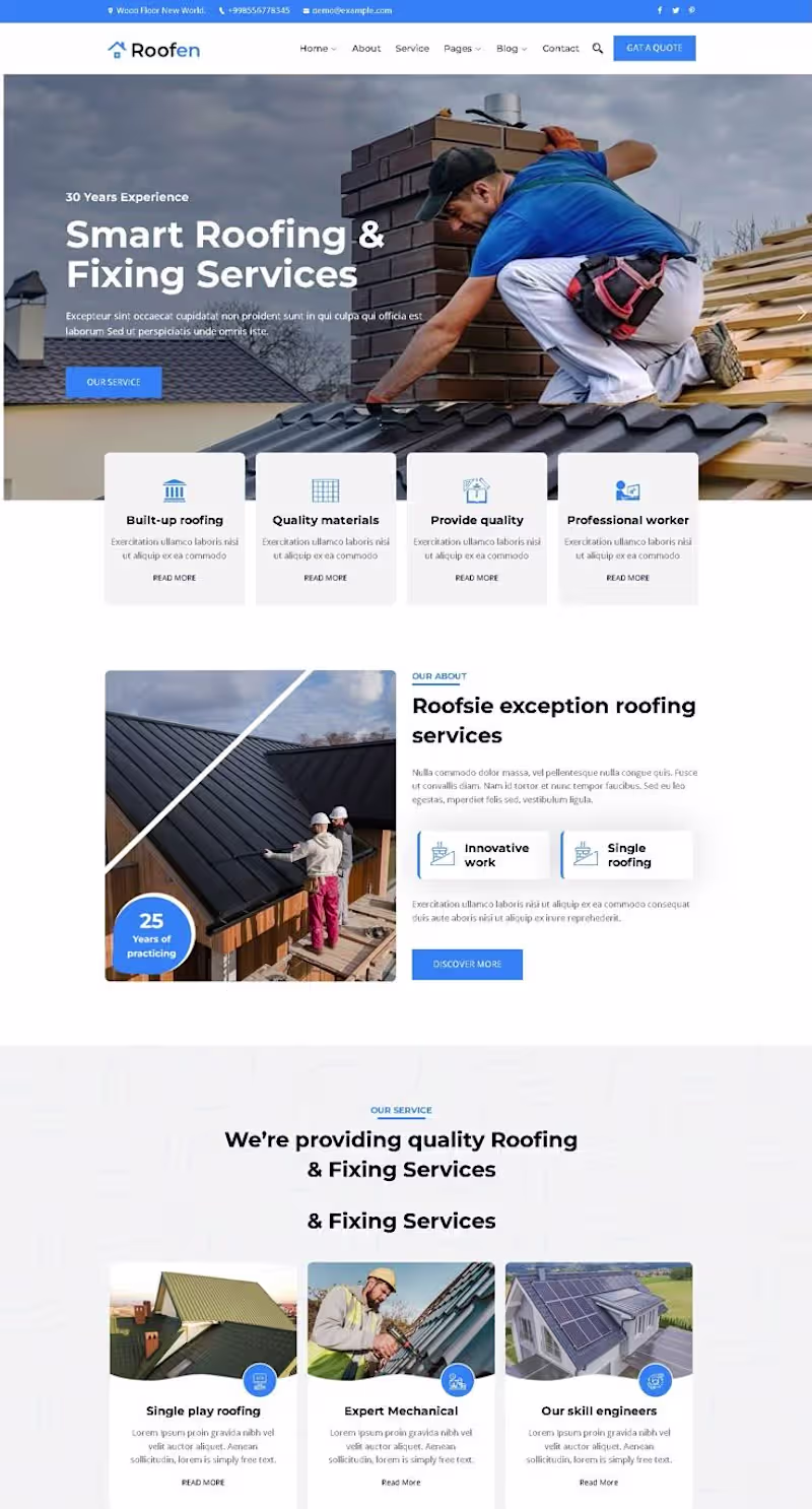 Cover image for Roofing Company Website Design –