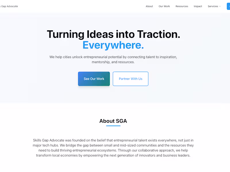 Cover image for SGA - Skills Gap Advocate | Turning Ideas into Traction. Everyw…