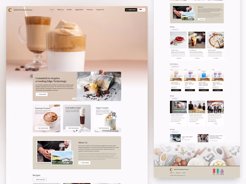 Cover image for Santos Premium Krimer (2022) • Landing Page Design