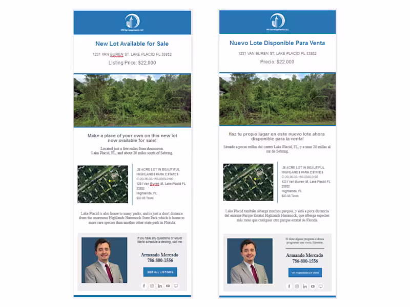 Cover image for Real Estate English and Spanish Newsletter