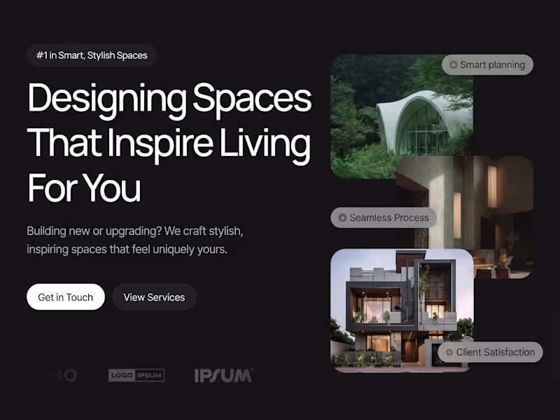 Cover image for WIP (hero section) website for an interior design company
