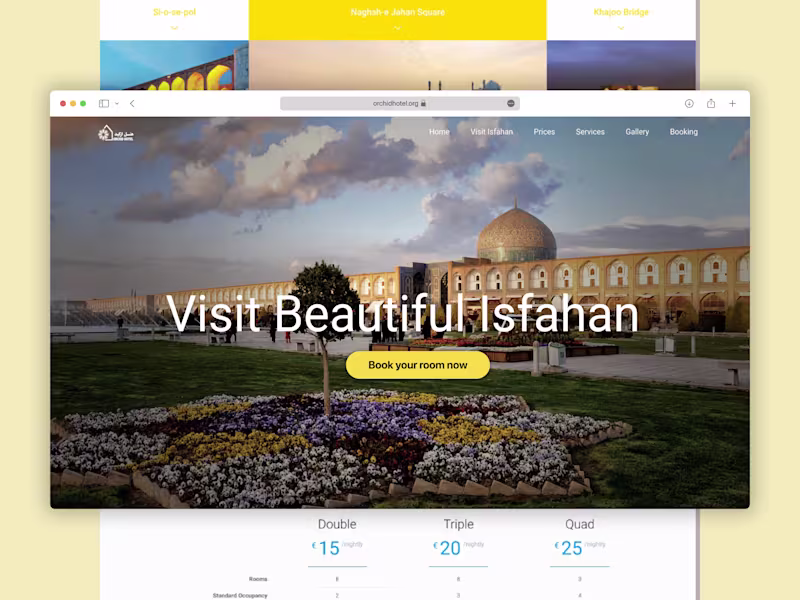 Cover image for Landing Page Design: Orchid Hotel Website