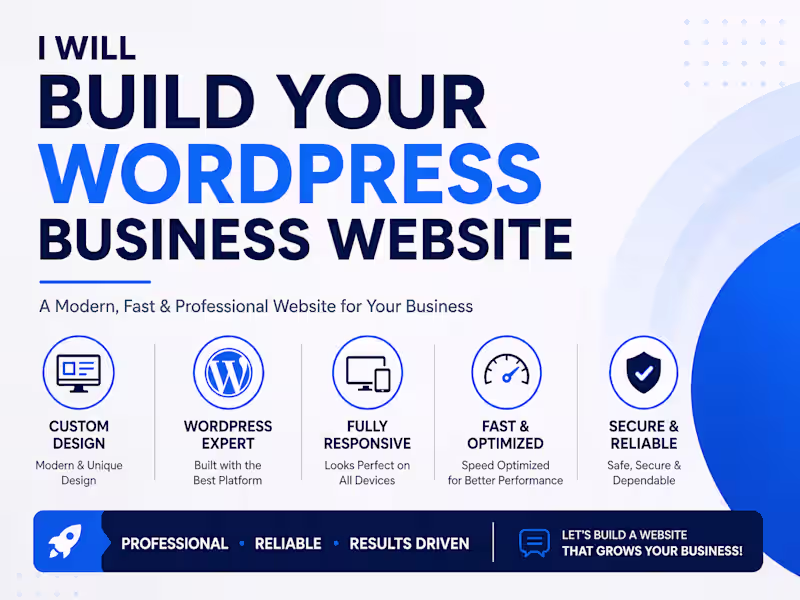 Cover image for I will build your WordPress Business Website