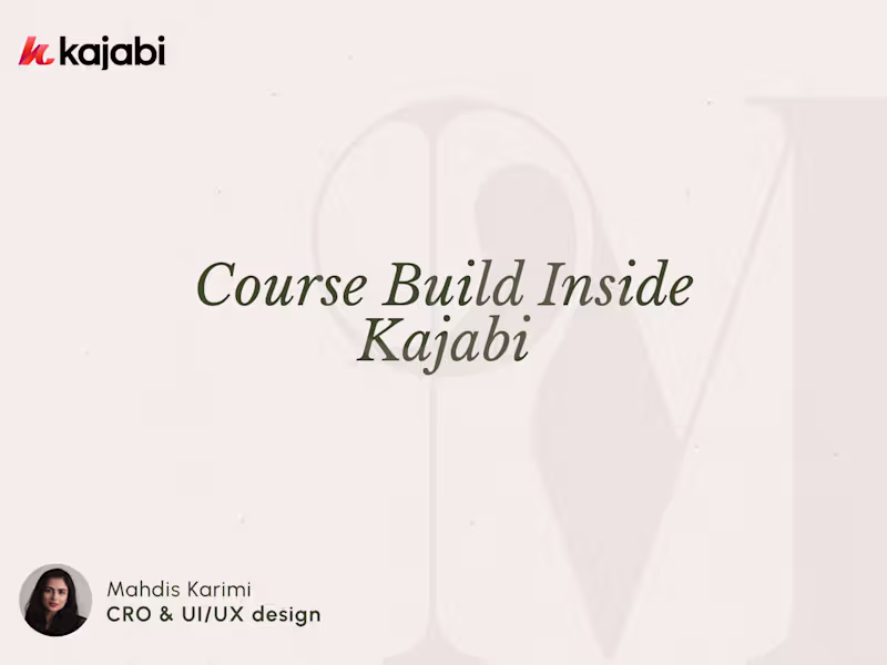 Cover image for Course Build Inside Kajabi