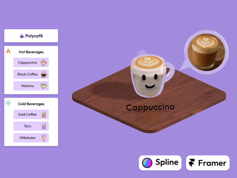 Cover image for Polycafé - Spline implementation into Framer