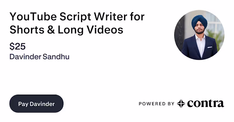 Cover image for YouTube Script Writer for Shorts & Long Videos