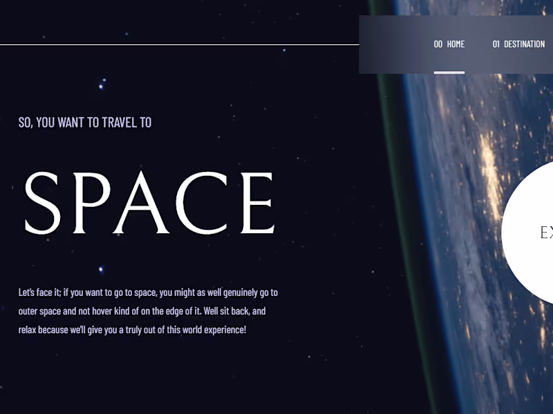 Cover image for Space Tourism app