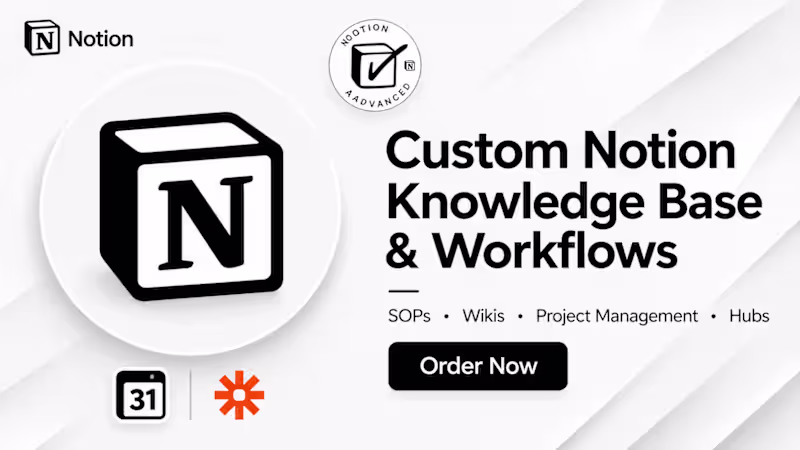 Cover image for Notion Knowledge Base & Workflows 