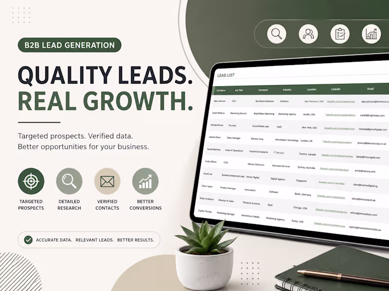 Cover image for B2B Lead Generation & Prospect Research