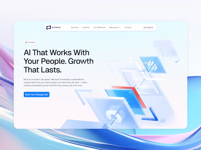 Cover image for Orinle | Premium AI Solution Agency Website Redesign
