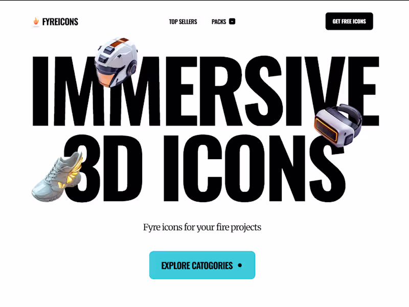 Cover image for Fyreicons - 3d animated website