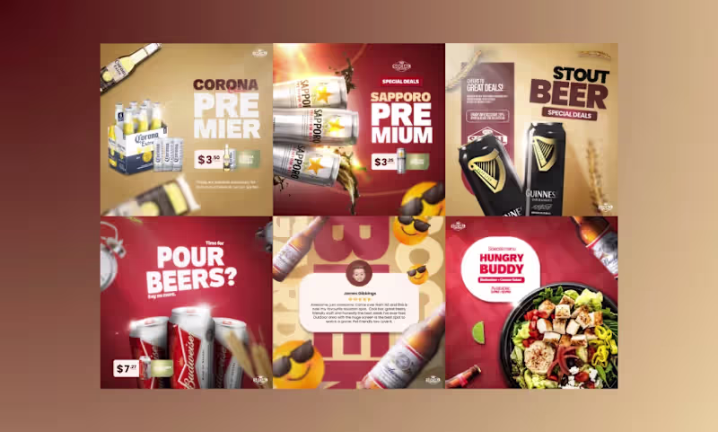 Cover image for Bar & Restaurant Social Media Posts Design