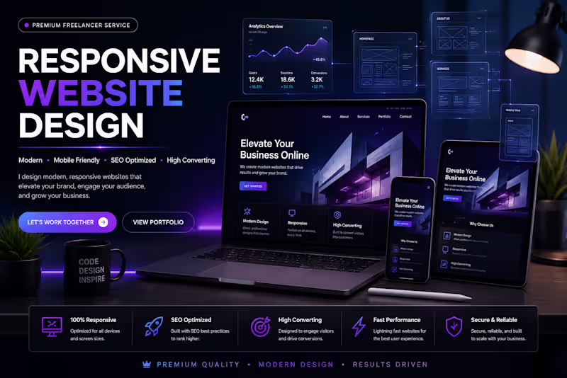 Cover image for Responsive Website Design for Businesses, Startups & Brands