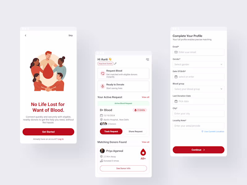 Cover image for A Blood Donation App Design