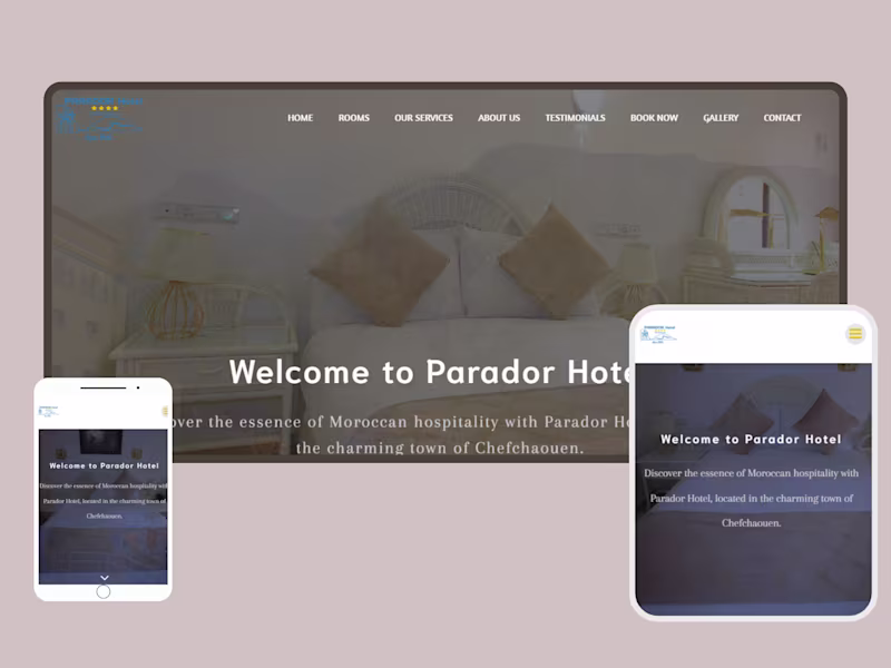 Cover image for Hotel Website development
Designed a warm