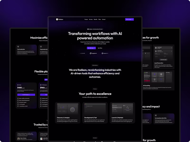Cover image for Radison - AI Agency Landing Page