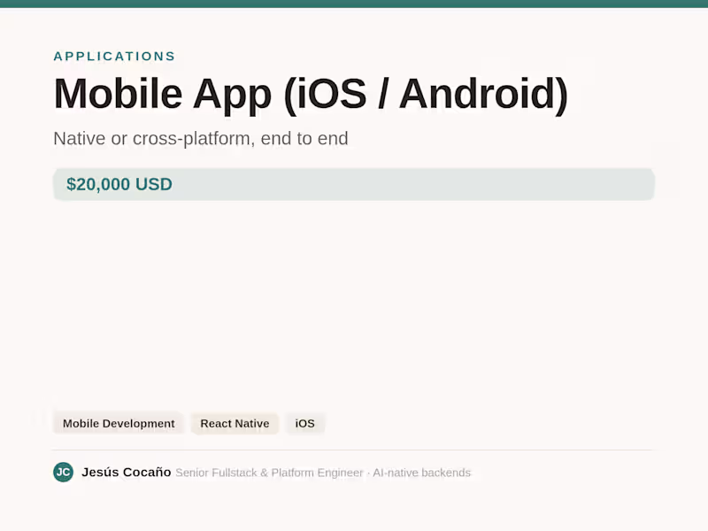 Cover image for Mobile App (iOS / Android)