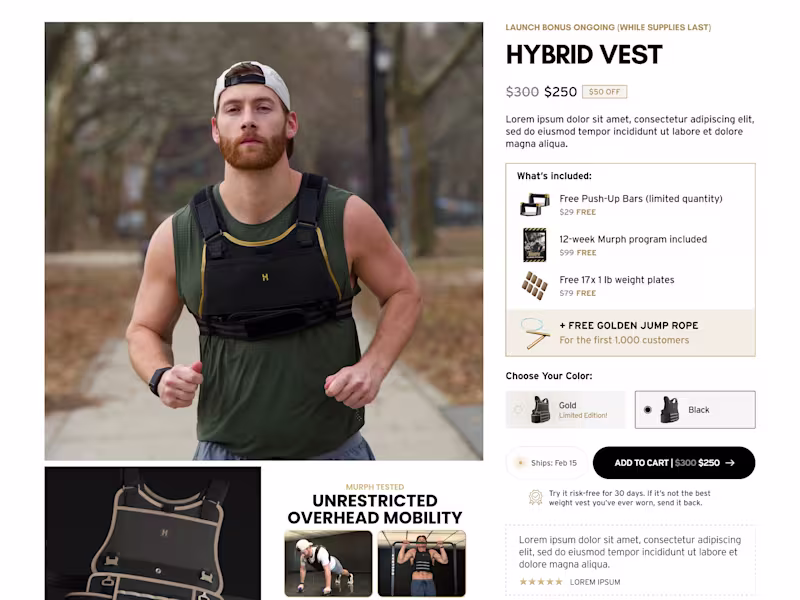 Cover image for Hybrid Vest - Product Page Design