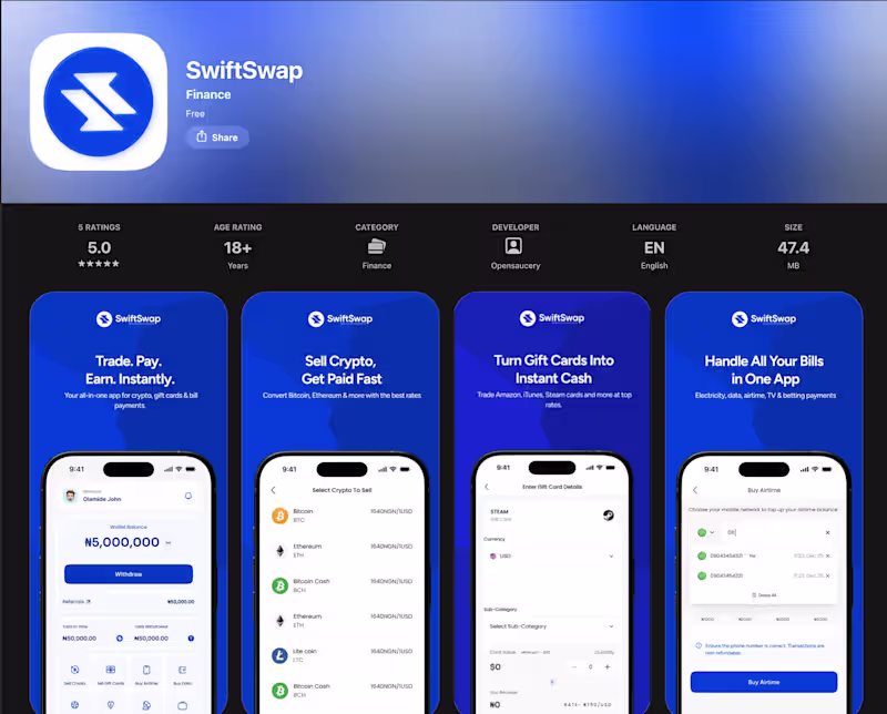 Cover image for SwiftSwap is a mobile app