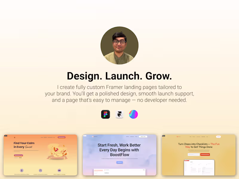 Cover image for Framer → Landing Page (Design + Development)