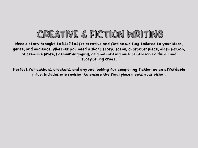 Cover image for Creative & Fiction Writing