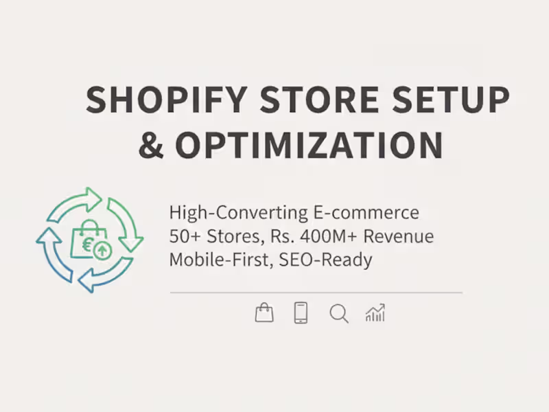 Cover image for Shopify Store Setup & Optimization