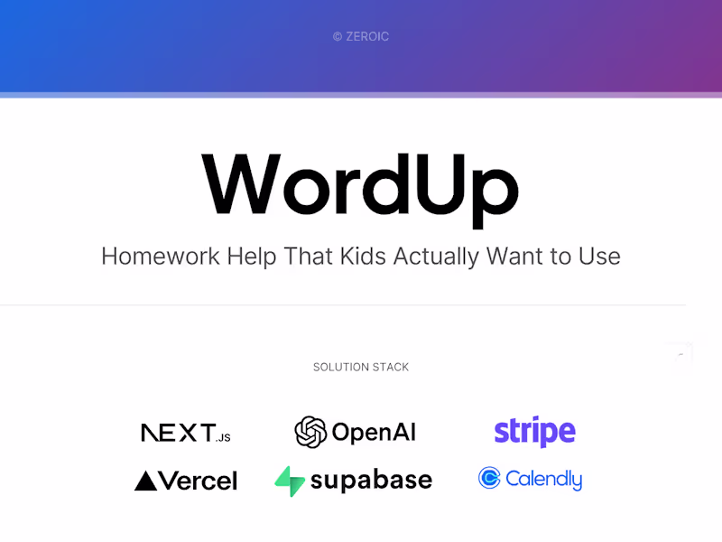 Cover image for WordUp: Vertical AI for K-8 Education