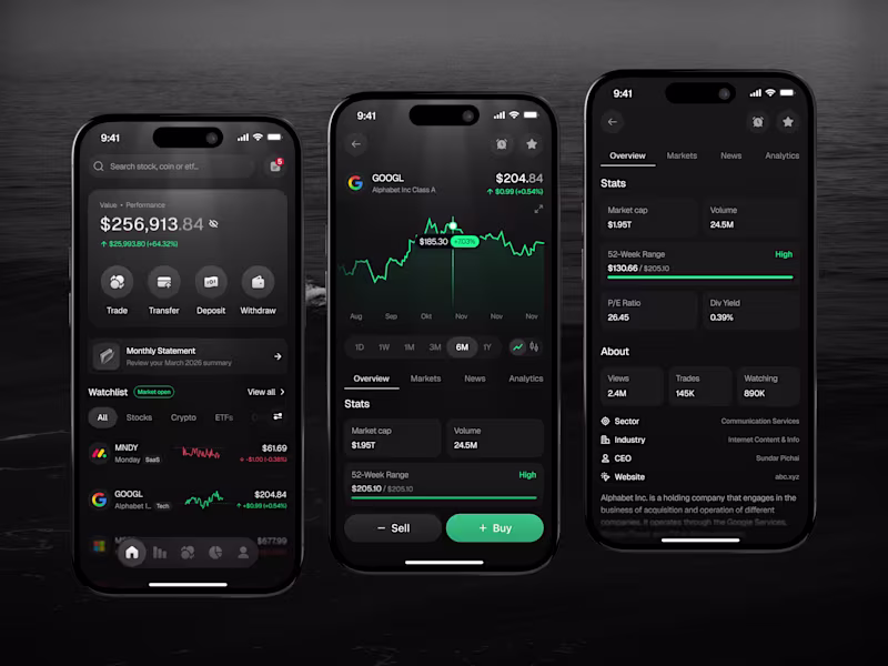 Cover image for Streamline Trading with Our Intuitive Stock Mobile App Design
