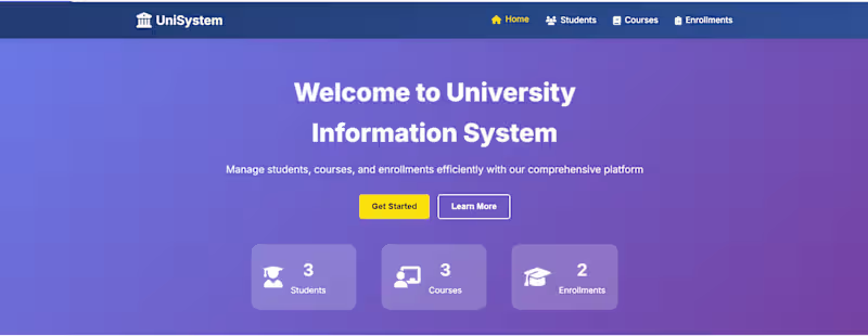 Cover image for This university information system includes