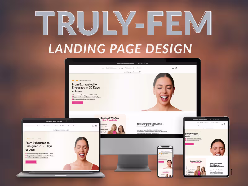 Cover image for TRULY-FEM SHOPIFY LANDING PAGE