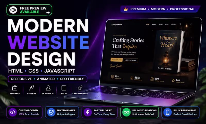 Cover image for I Will Create Premium Small Business Website Using HTML