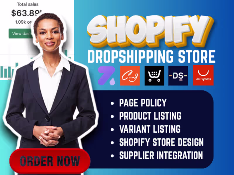 Cover image for Shopify dropshipping store design via dondy dsers godropship