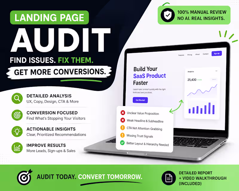 Cover image for Landing Page Audit to Find & Fix Conversion Leaks