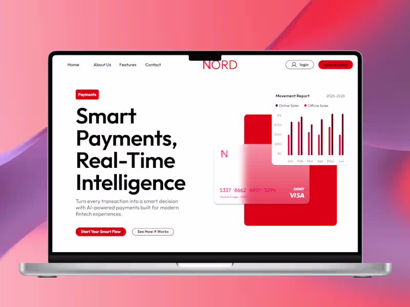 Cover image for Modern Fintech Website Design: Nordtech
Designed
