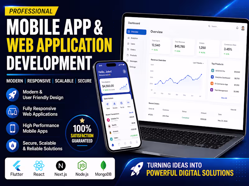 Cover image for web and mobile app development transform ideas into reality