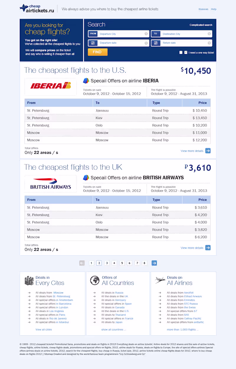 Cover image for Cheap Air Tickets Website