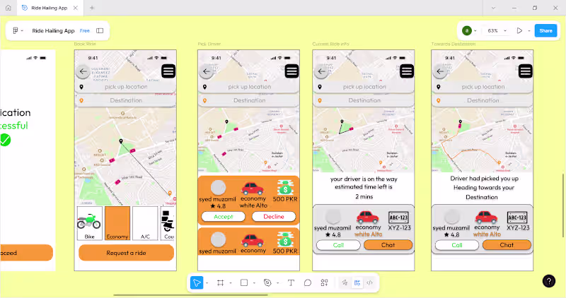 Cover image for Ride Hailing Mobile App Design Rehearsal