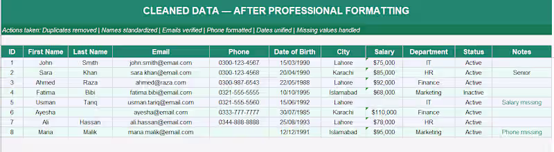 Cover image for Professional Data Entry and Excel Formatting