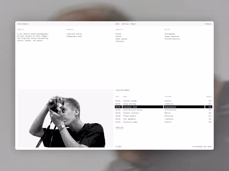Cover image for Editorial Photography Portfolio · Design