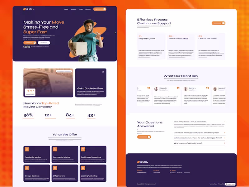 Cover image for Shiftly — Moving Service Framer Template