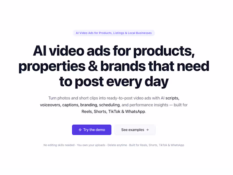 Cover image for Vidlume — AI Video Ads