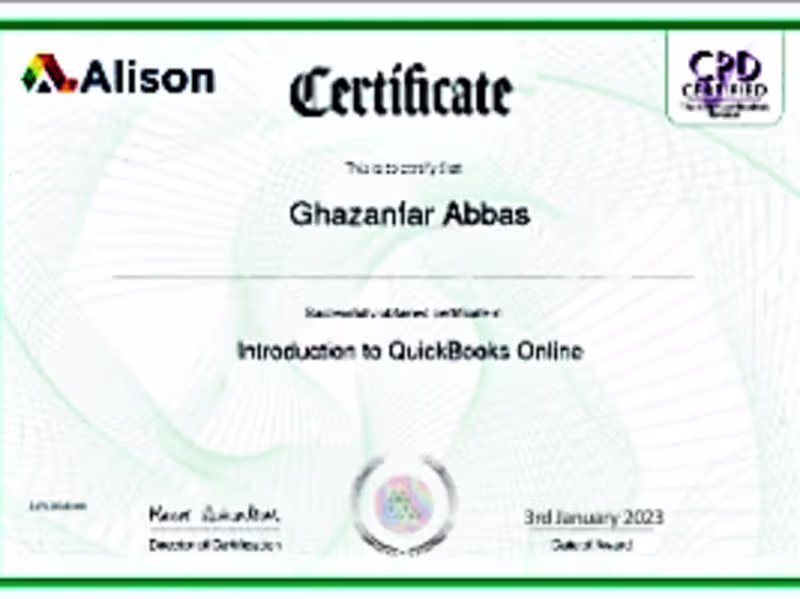 Cover image for I have experiance of quickbook and Macrosft Dynamics AX.