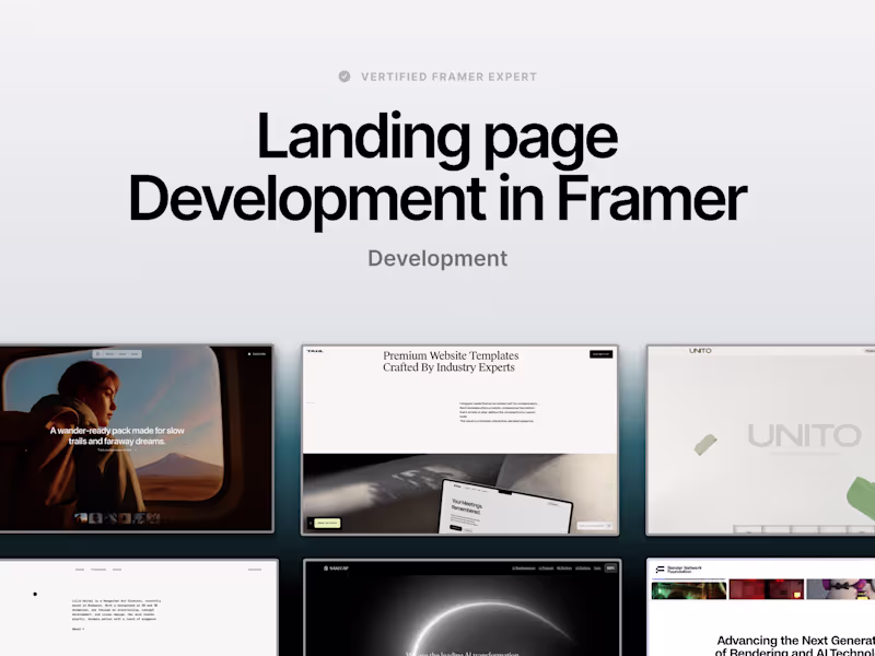 Cover image for Landing page development in Framer - Development