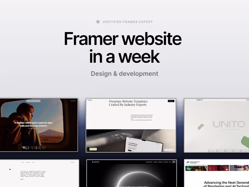 Cover image for Framer website in a week