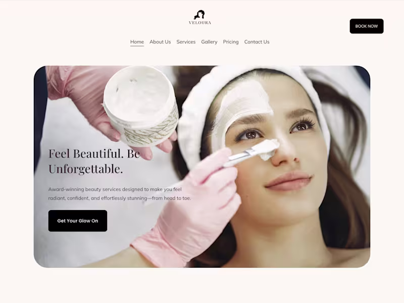 Cover image for Luxury Beauty Salon Website Design for Veloura Beauty Studio