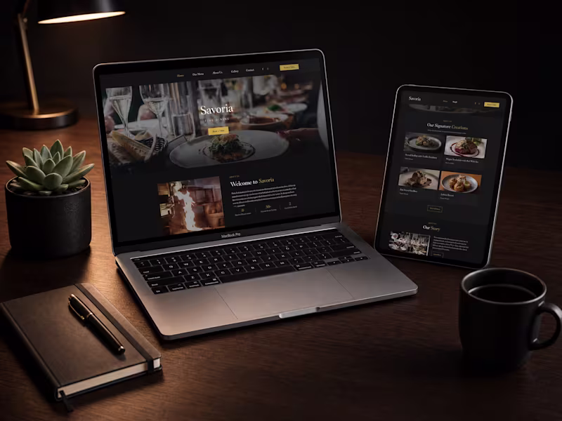 Cover image for Premium Restaurant Website — Savoria