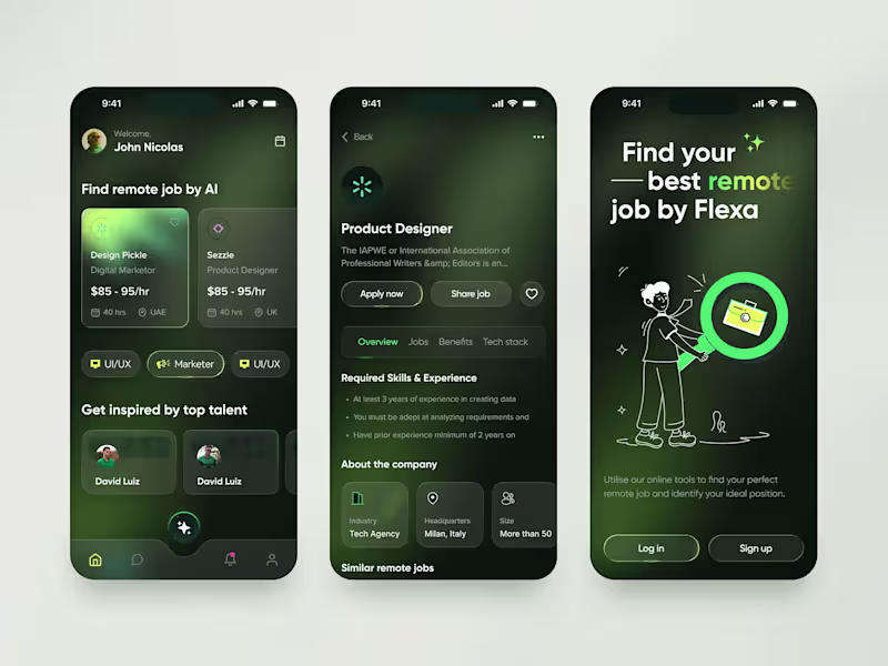 Cover image for AI-Powered Job Finding App – Job Search UI/UX Discover your ...