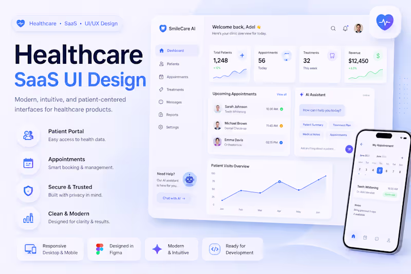 Cover image for Healthcare SaaS UI/UX Design