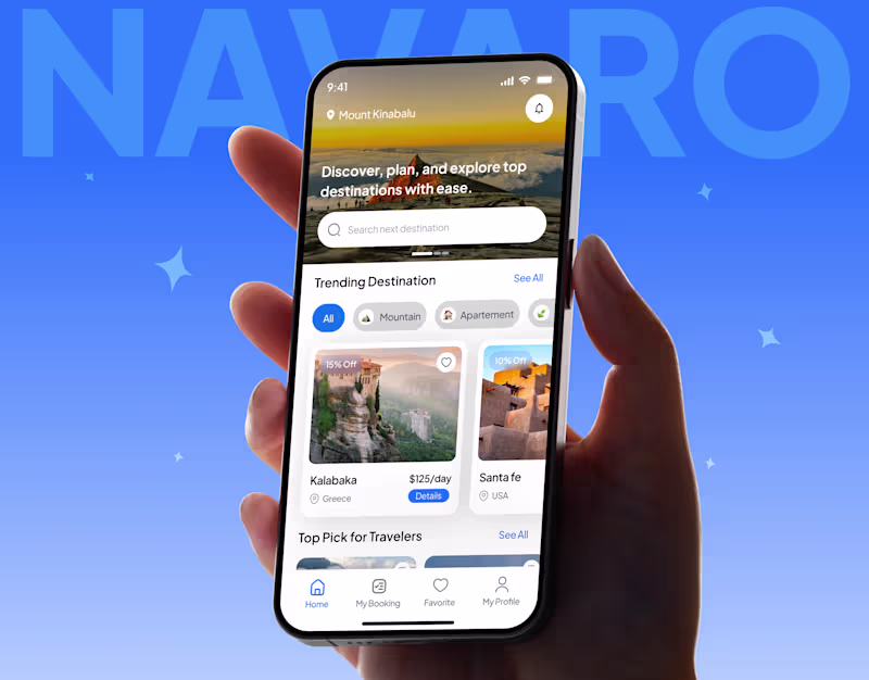 Cover image for Travel Booking Mobile App | UI UX Design | Branding