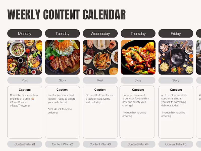 Cover image for Instagram Content Calendar Sample